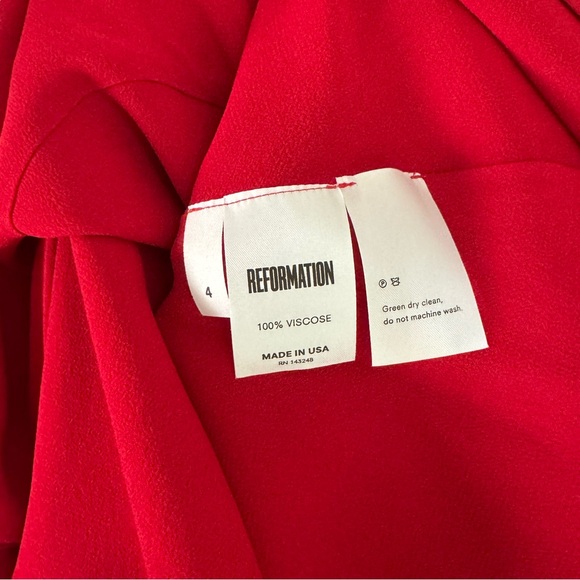 Reformation Red Long Sleeve Mini Dress - Picture 3 of 4